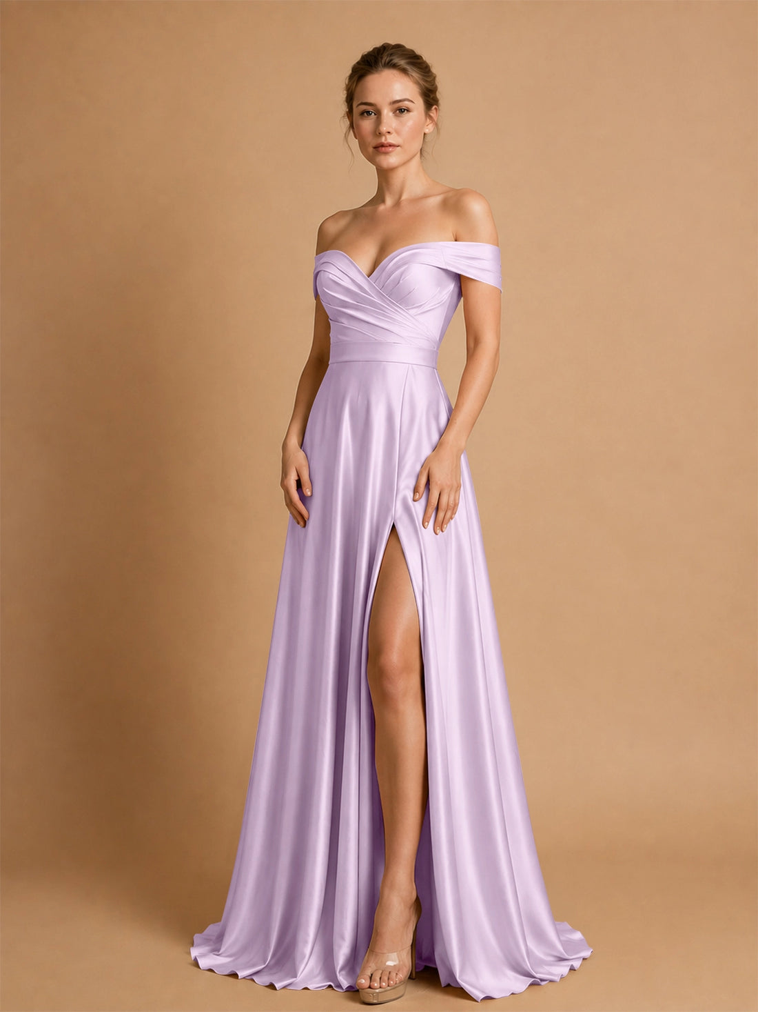 A-line Prom Dress with High Slit 