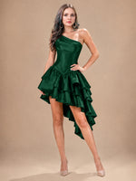 Asymmetric Homecoming Dress with One-Shoulder Neckline 