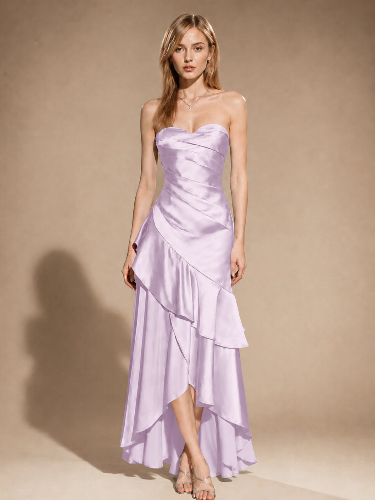 Strapless Prom Dress with Tiered Ruffles 