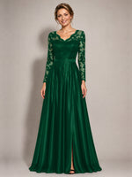 Satin Mother of the Bride Dress with Appliques
