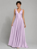 A-line Bridesmaid Dress with Cross-Over Bodice