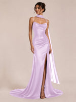 Mermaid Bridesmaid Dress with Neck Scarf 