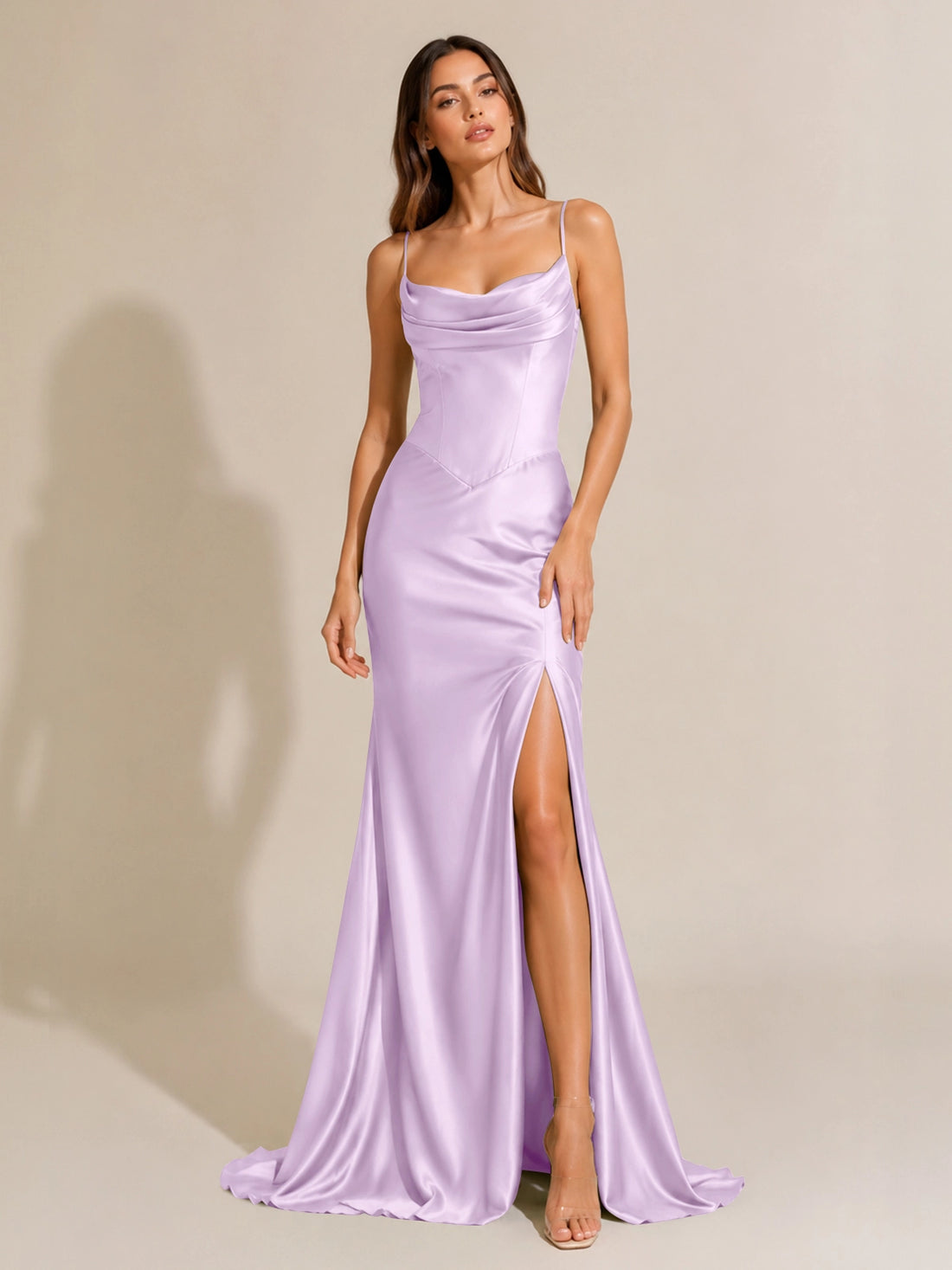 Sheath Bridesmaid Dress with High Slit 