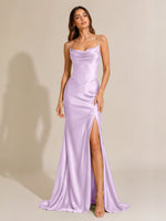 Sheath Bridesmaid Dress with High Slit 