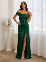 Off-the-Shoulder Prom Dress with Ruched Bodice 