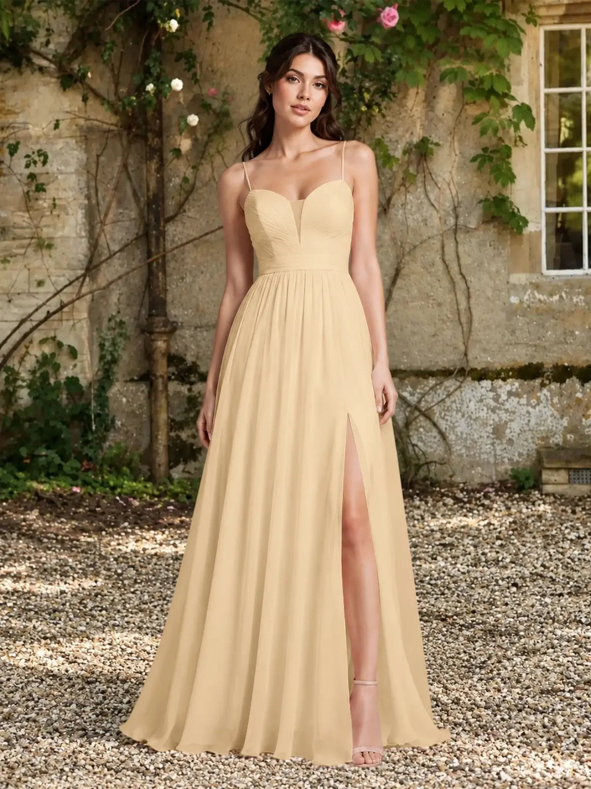 A-Line Bridesmaid Dress with Spaghetti Straps