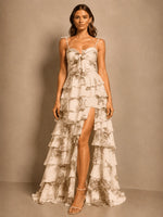 Floral Pattern High-low Dress 