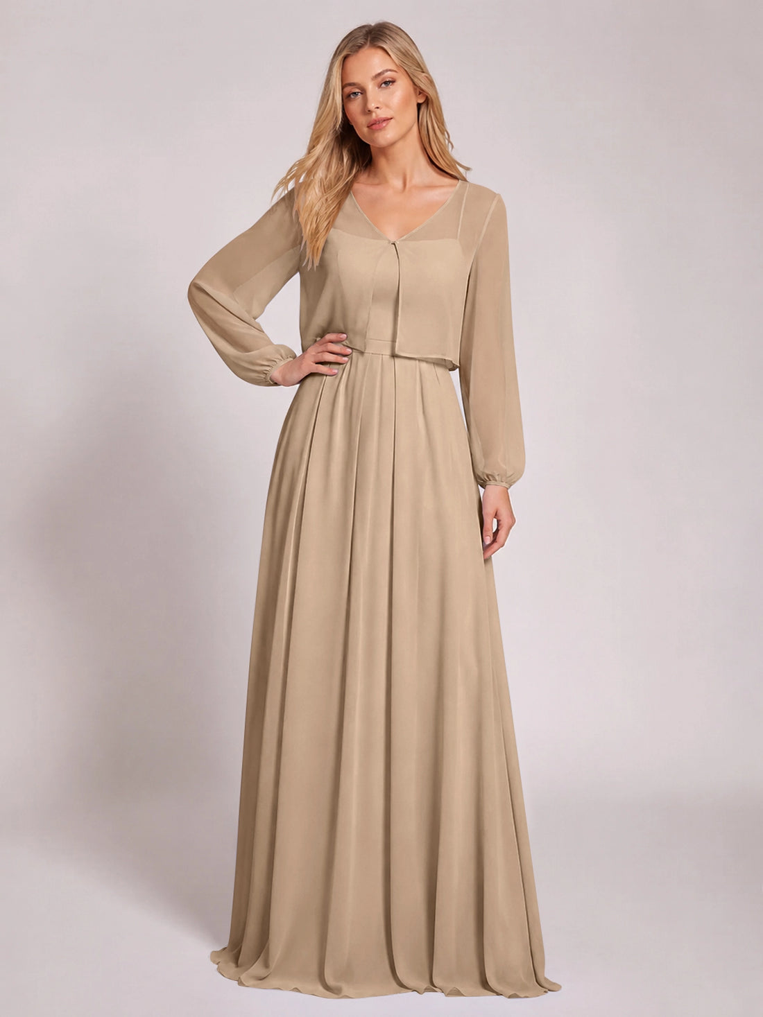 Two-Piece Square Neckline Bridesmaid Dress with Jacket