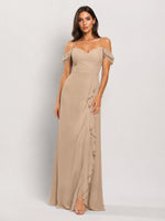 Sweetheart Neckline Bridesmaid Dress with Ruffled Details