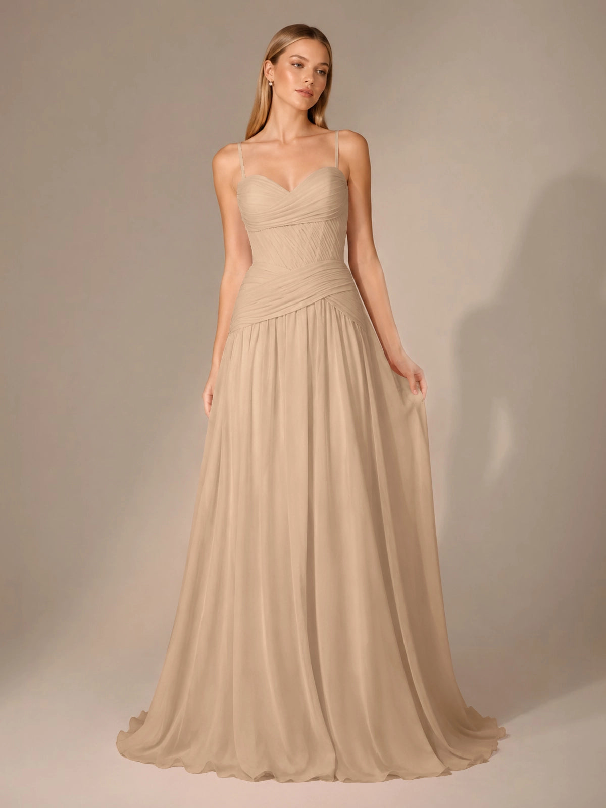 Chiffon Bridesmaid Dress with Ruched Design 
