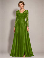Satin Mother of the Bride Dress with Appliques