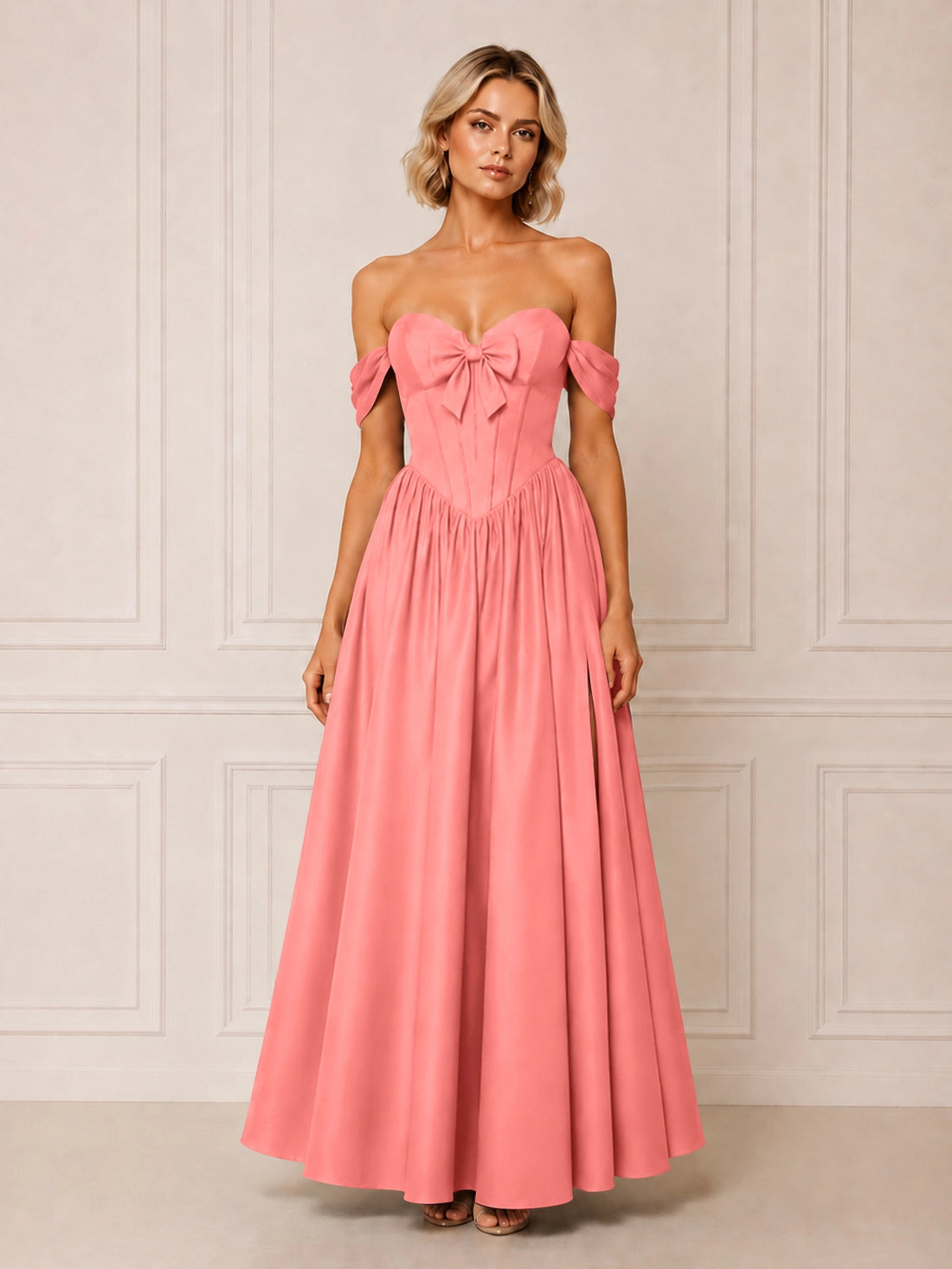 A-line Bridesmaid Dress with Bow Detail 