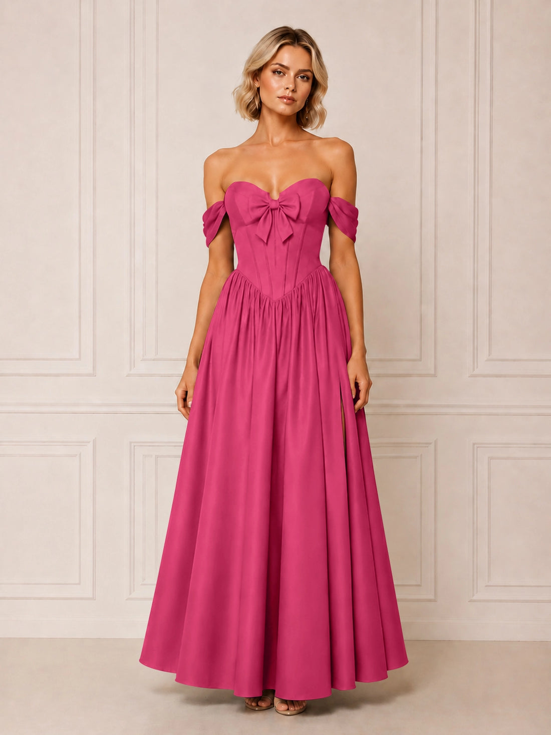 A-line Bridesmaid Dress with Bow Detail 