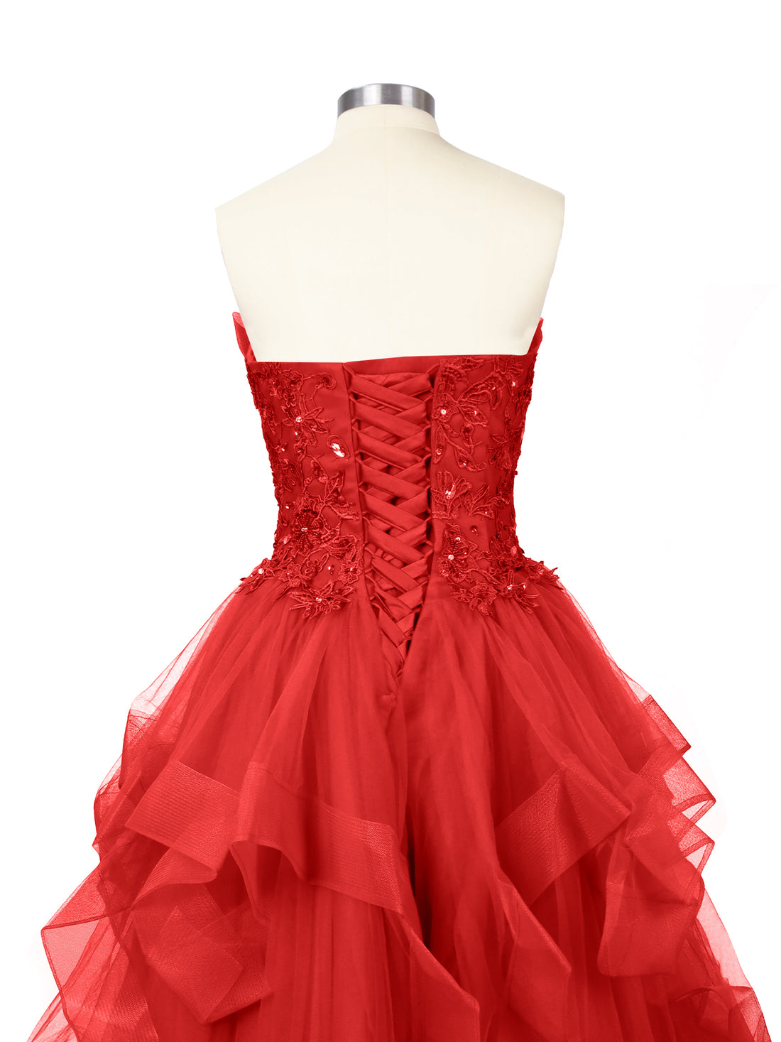 Tiered Strapless Prom Dress 