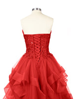 Tiered Strapless Prom Dress 