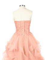 Tiered Strapless Prom Dress 