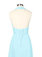 Ruched Halter Bridesmaid Dress 