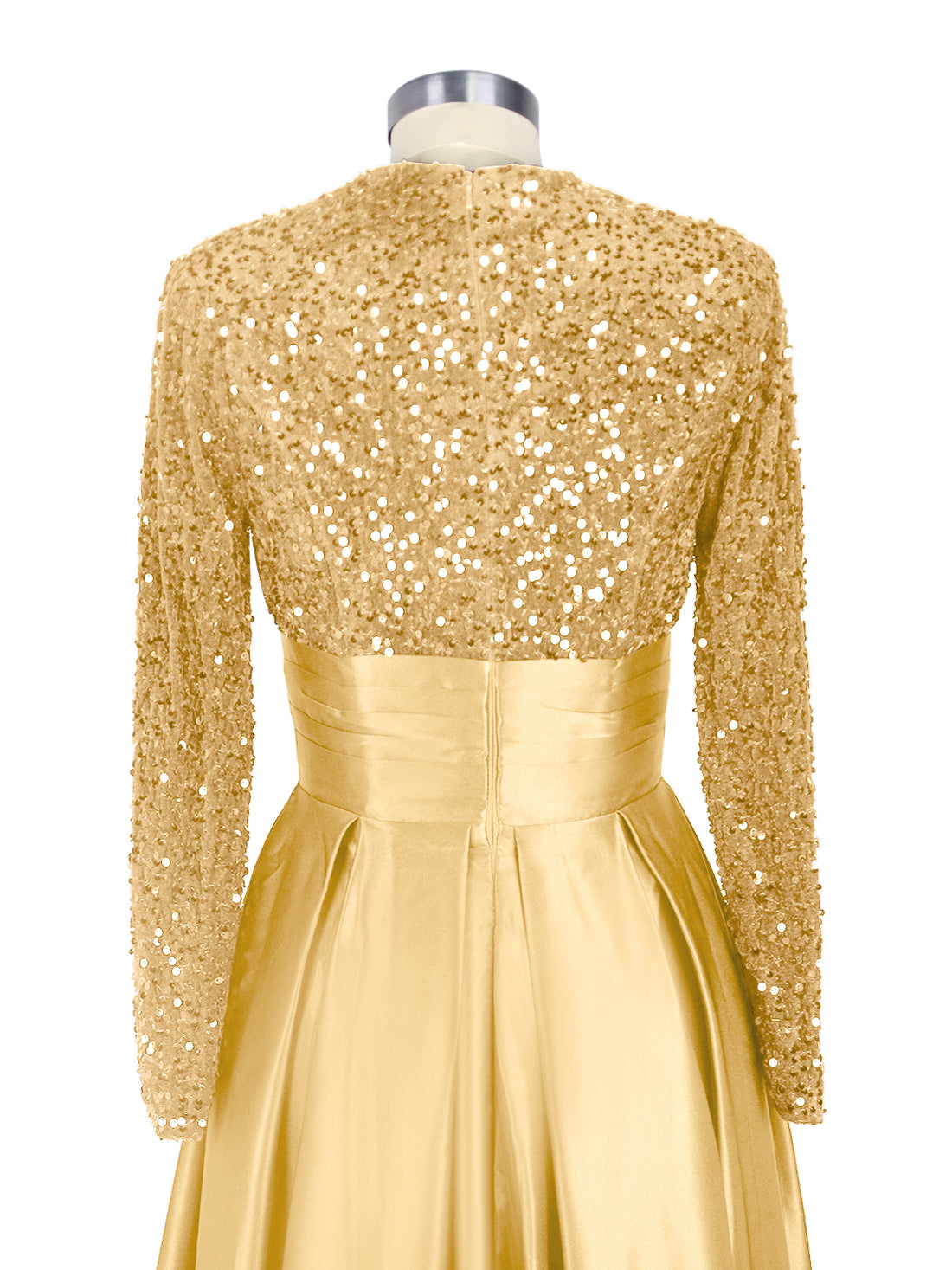 Sequined Boat Long Sleeves Dress 