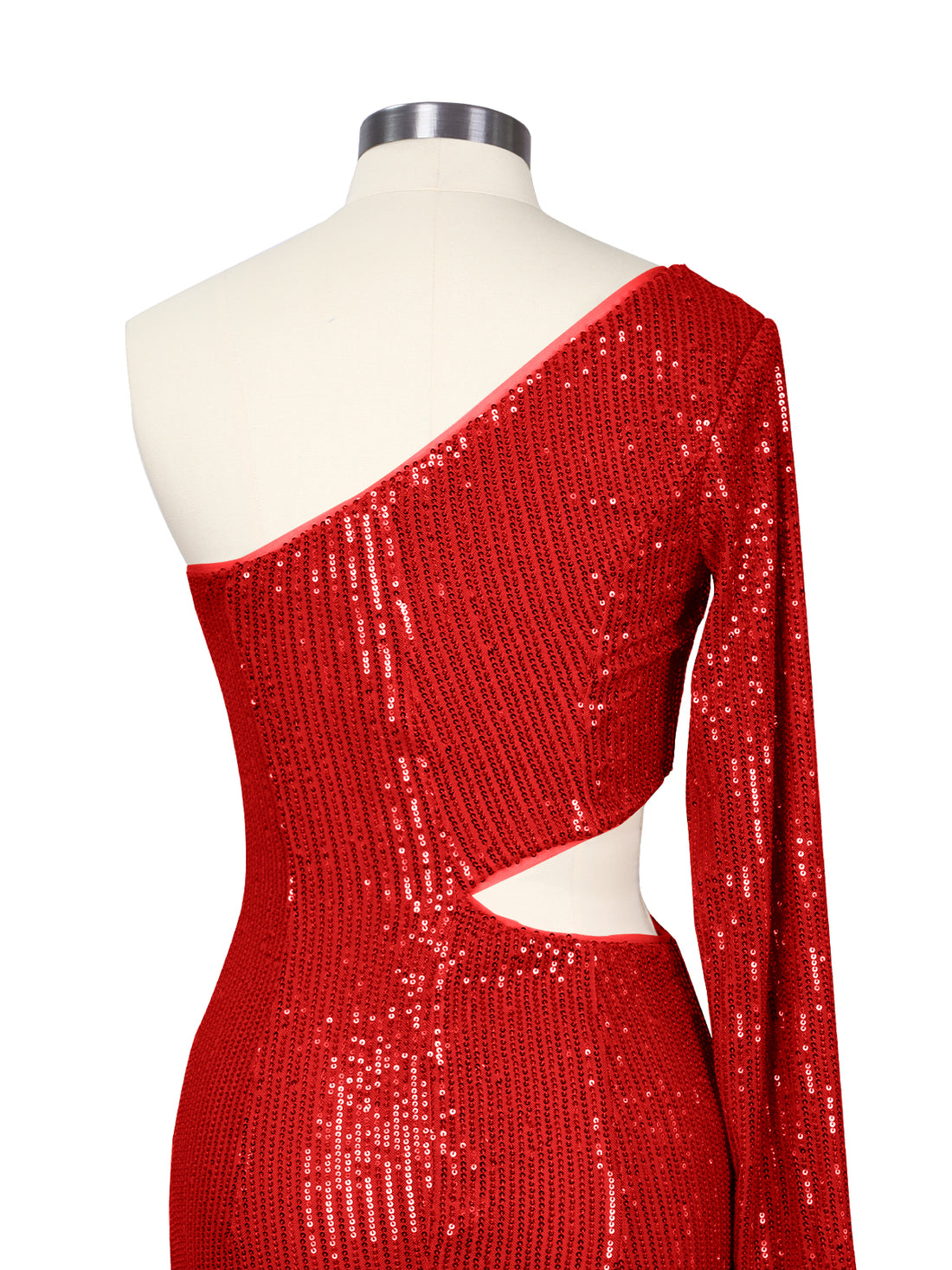 Waist Cutout One Shoulder Mini Dress 