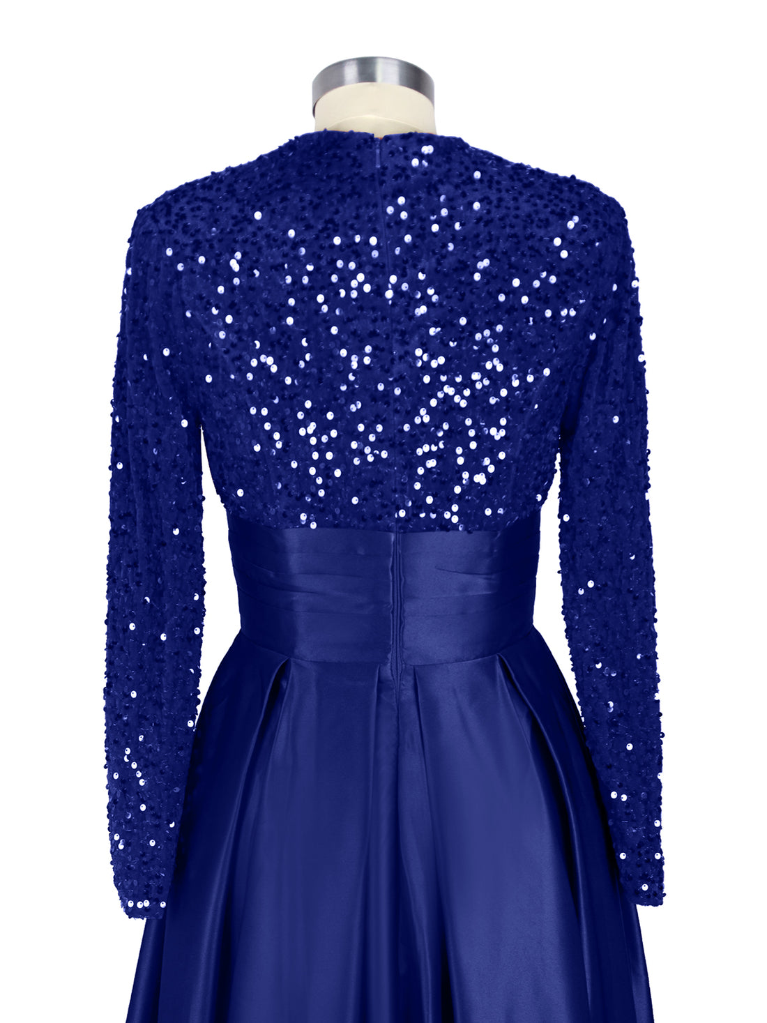 Sequined Boat Long Sleeves Dress 
