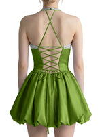 Beading Bubble Hem Mini Dress 