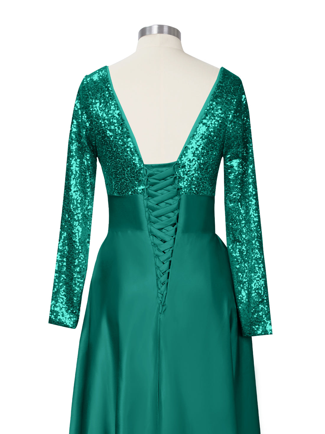 Long Sleeveless Sequin Prom Dress 