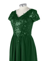 Short Sleeves Chiffon Dress 
