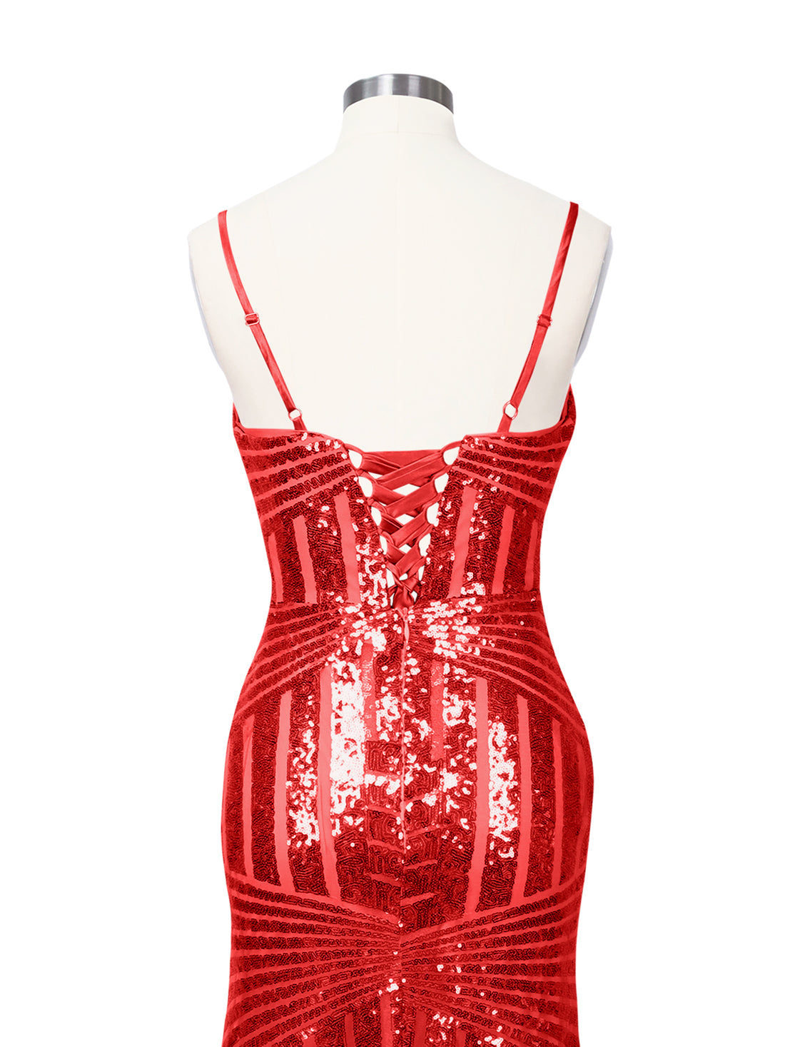 Geometric Sequin Prom Dress 