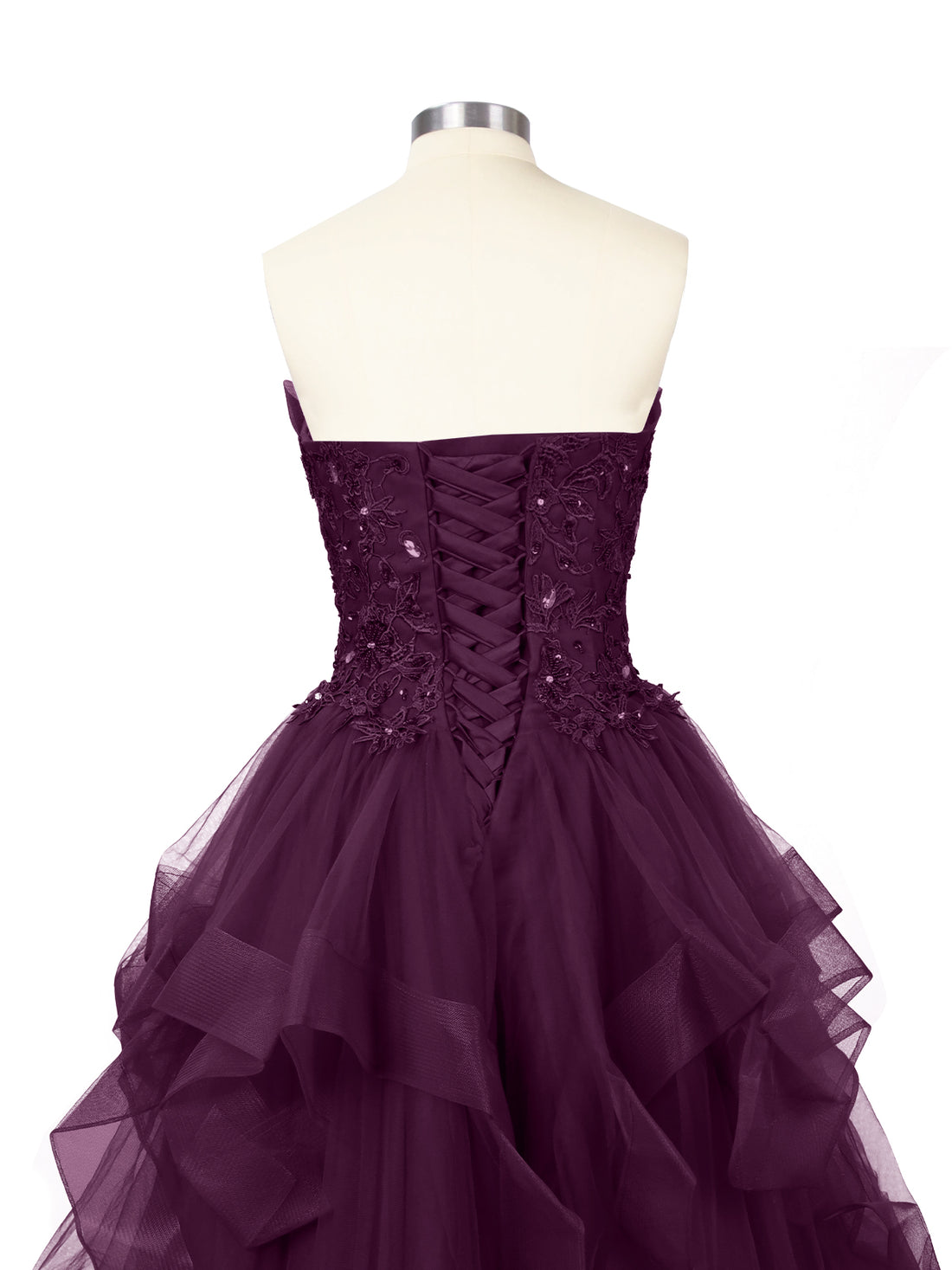 Tiered Strapless Prom Dress 