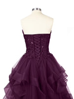 Tiered Strapless Prom Dress 