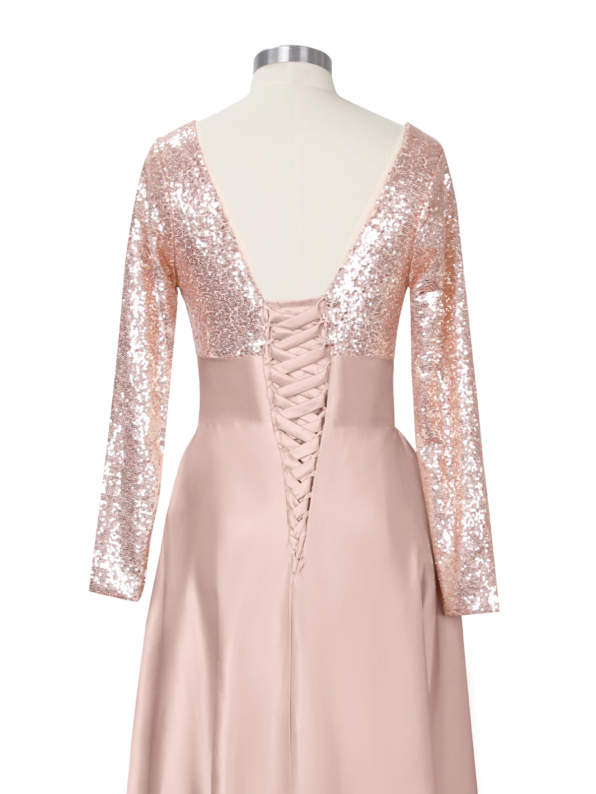 Long Sleeveless Sequin Prom Dress 