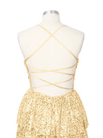 Sequined Halter Flare Mini Dress 