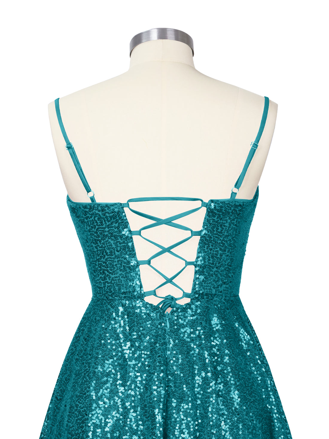 Sequin Scoop Neckline Mini Dress 