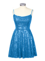 Sequin Scoop Neckline Mini Dress 
