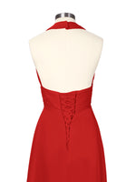 Ruched Halter Bridesmaid Dress 