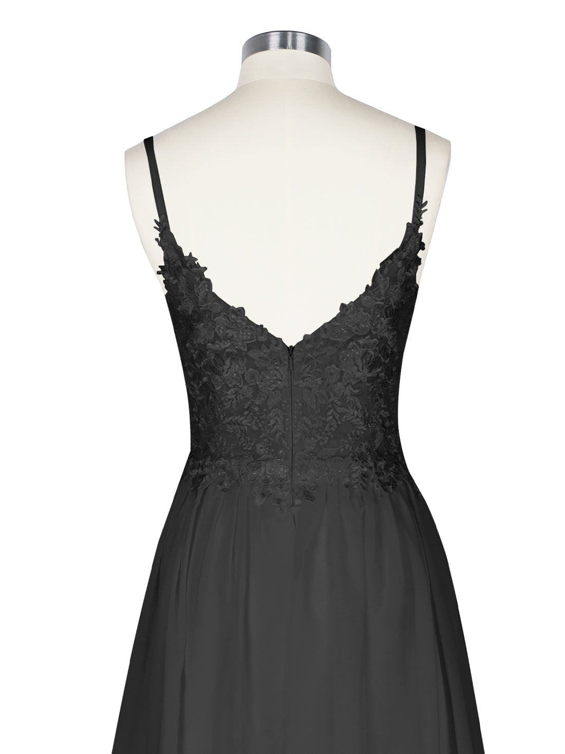 Applique Slit Chiffon Wedding Dress 