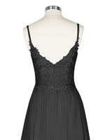 Applique Slit Chiffon Wedding Dress 