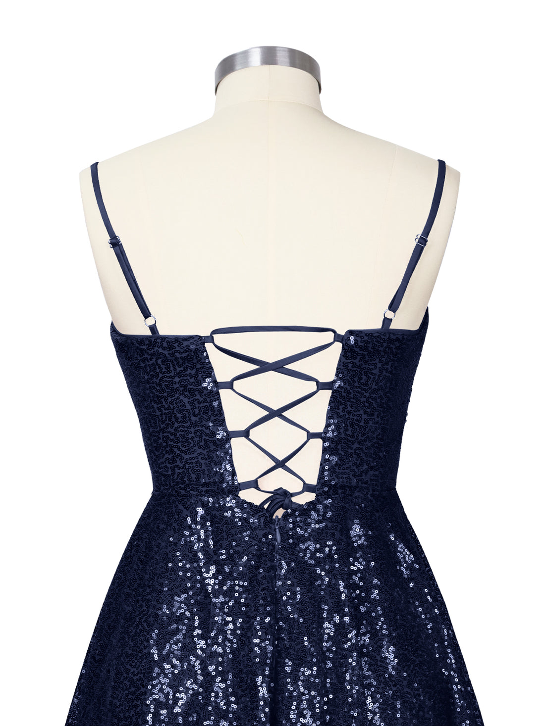 Sequin Scoop Neckline Mini Dress 