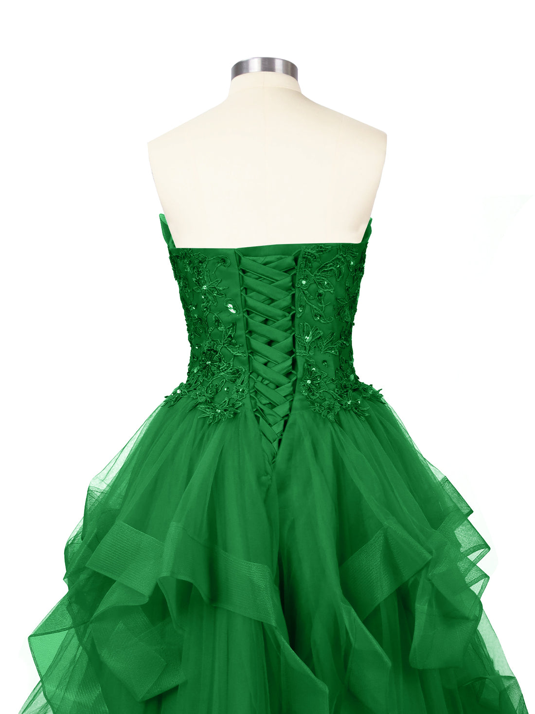 Tiered Strapless Prom Dress 