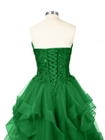 Tiered Strapless Prom Dress 