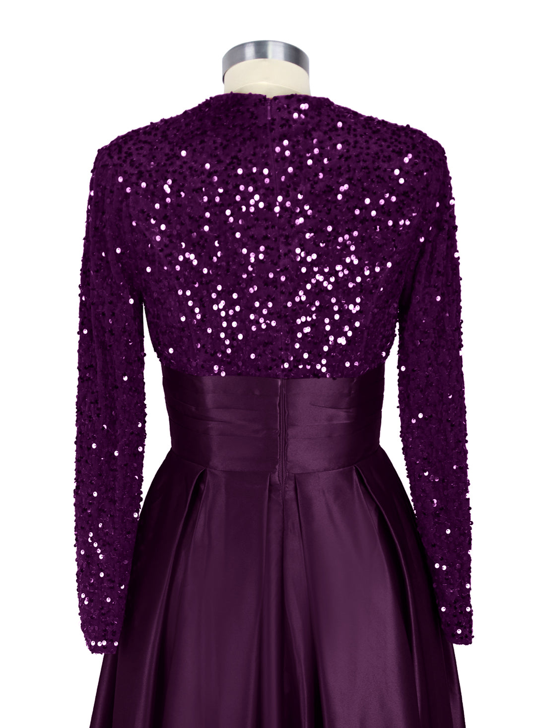 Sequined Boat Long Sleeves Dress 