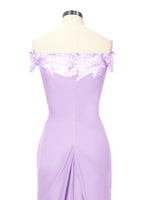 Off-Shoulder Chiffon Sheath Dress 
