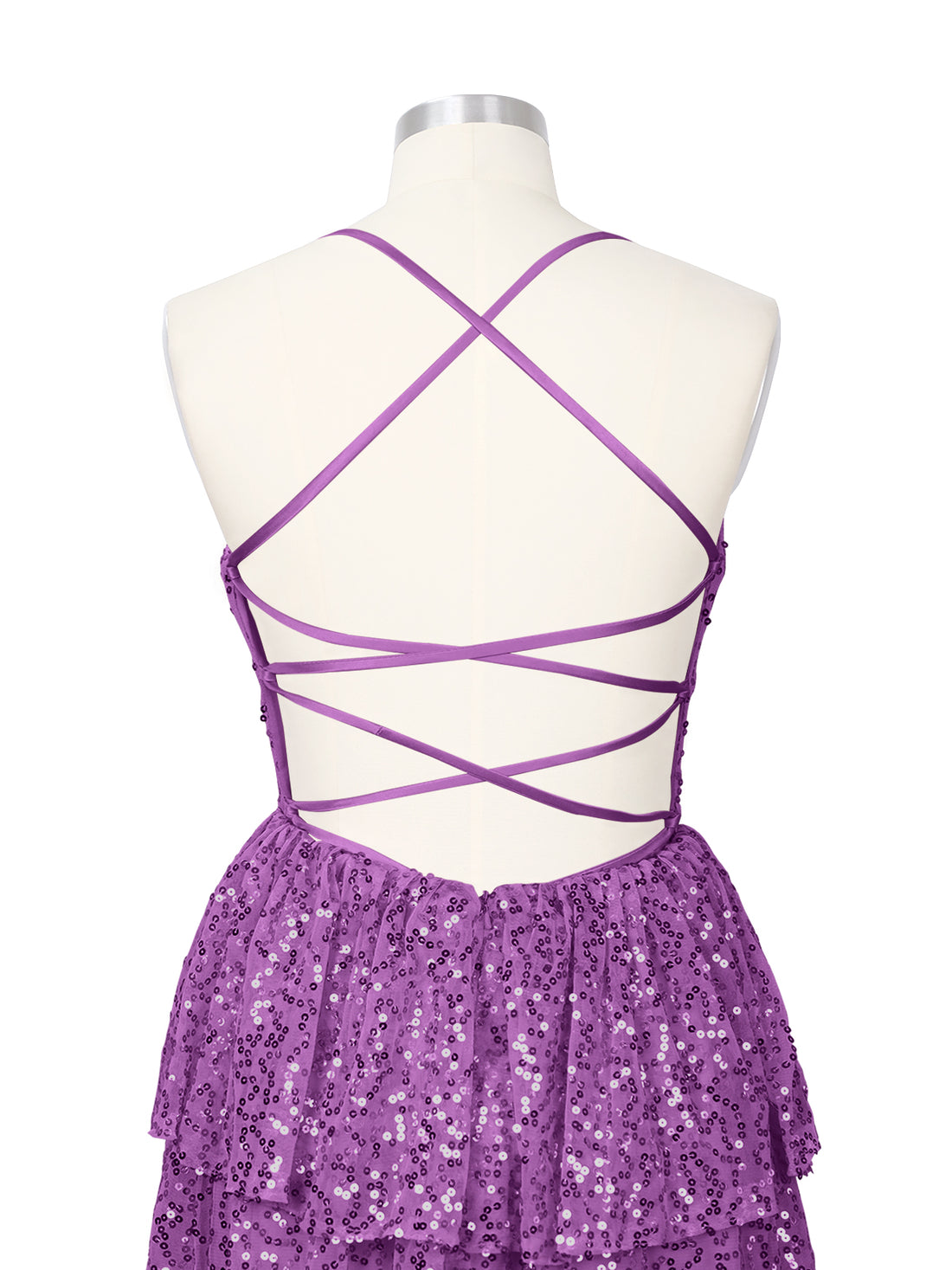 Sequined Halter Flare Mini Dress 