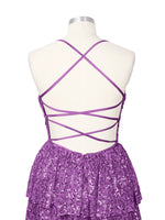 Sequined Halter Flare Mini Dress 