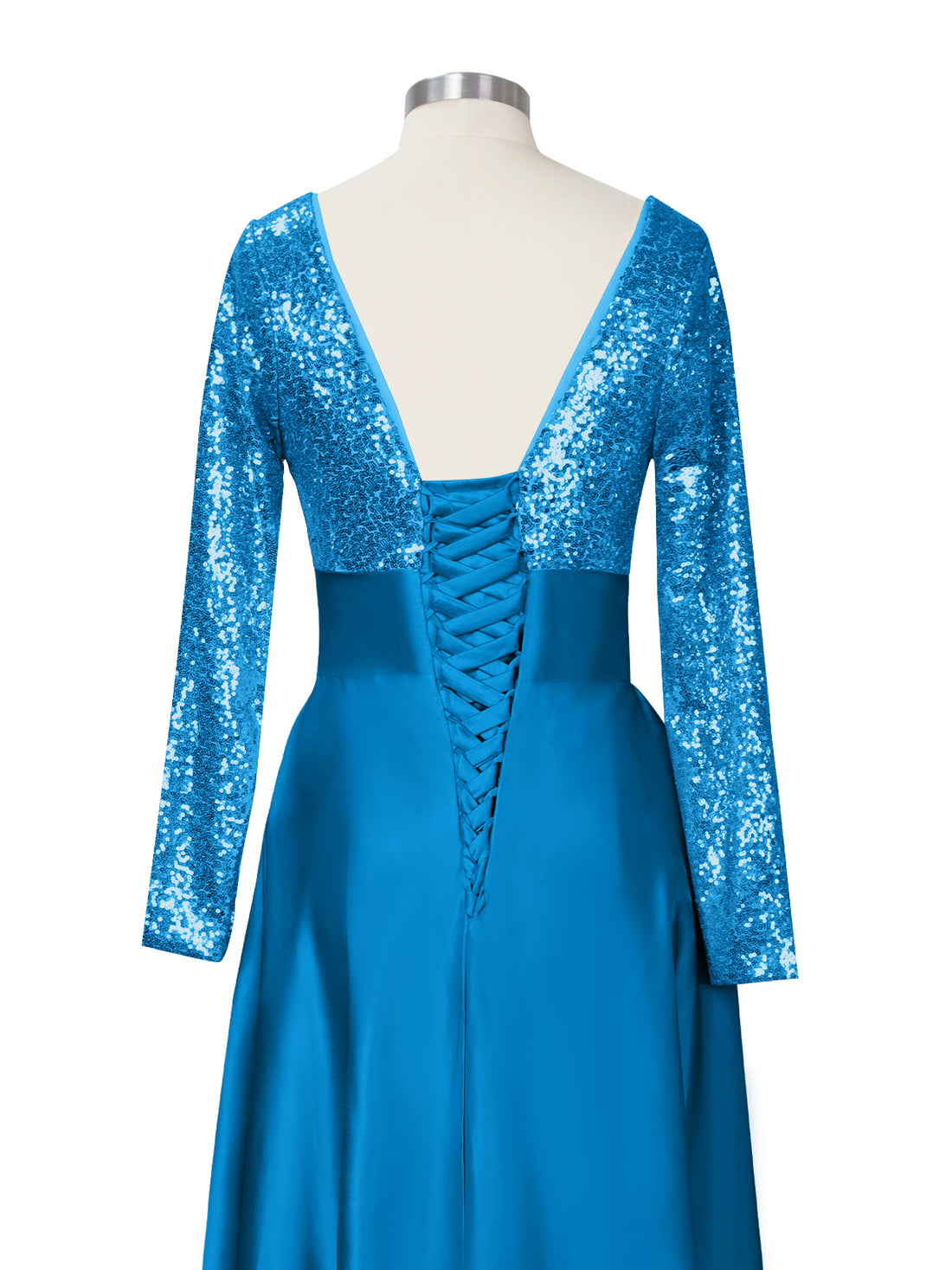 Long Sleeveless Sequin Prom Dress 