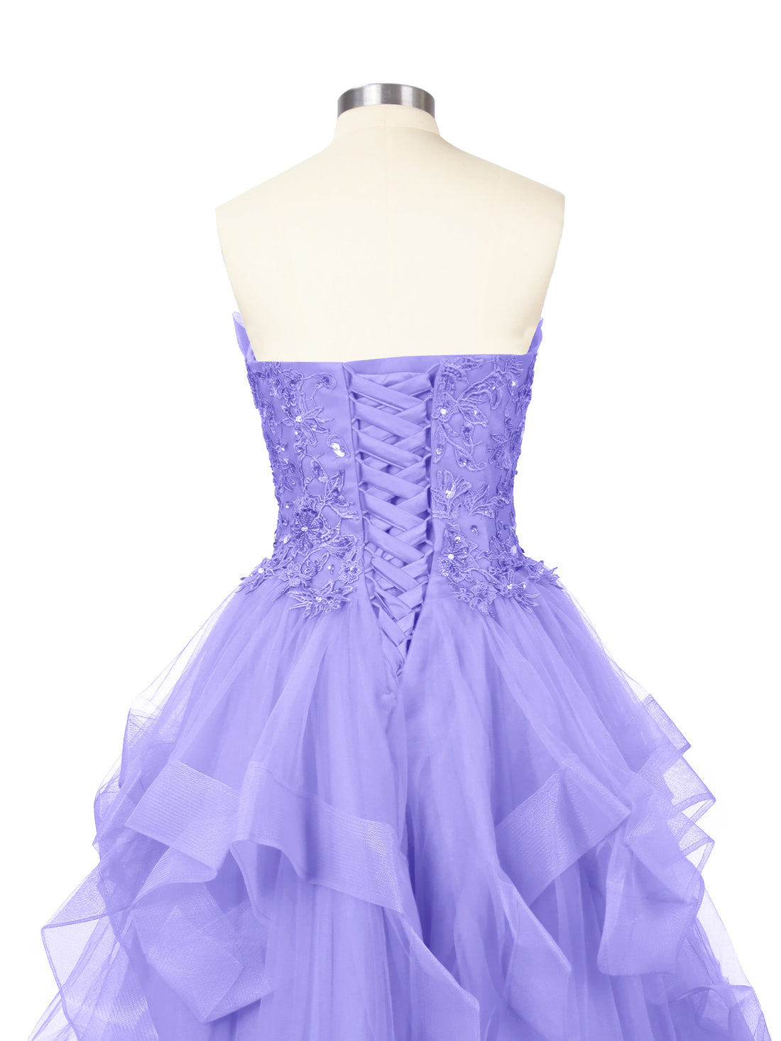 Tiered Strapless Prom Dress 