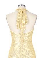 Halter Sequin Sheath Mini Dress 