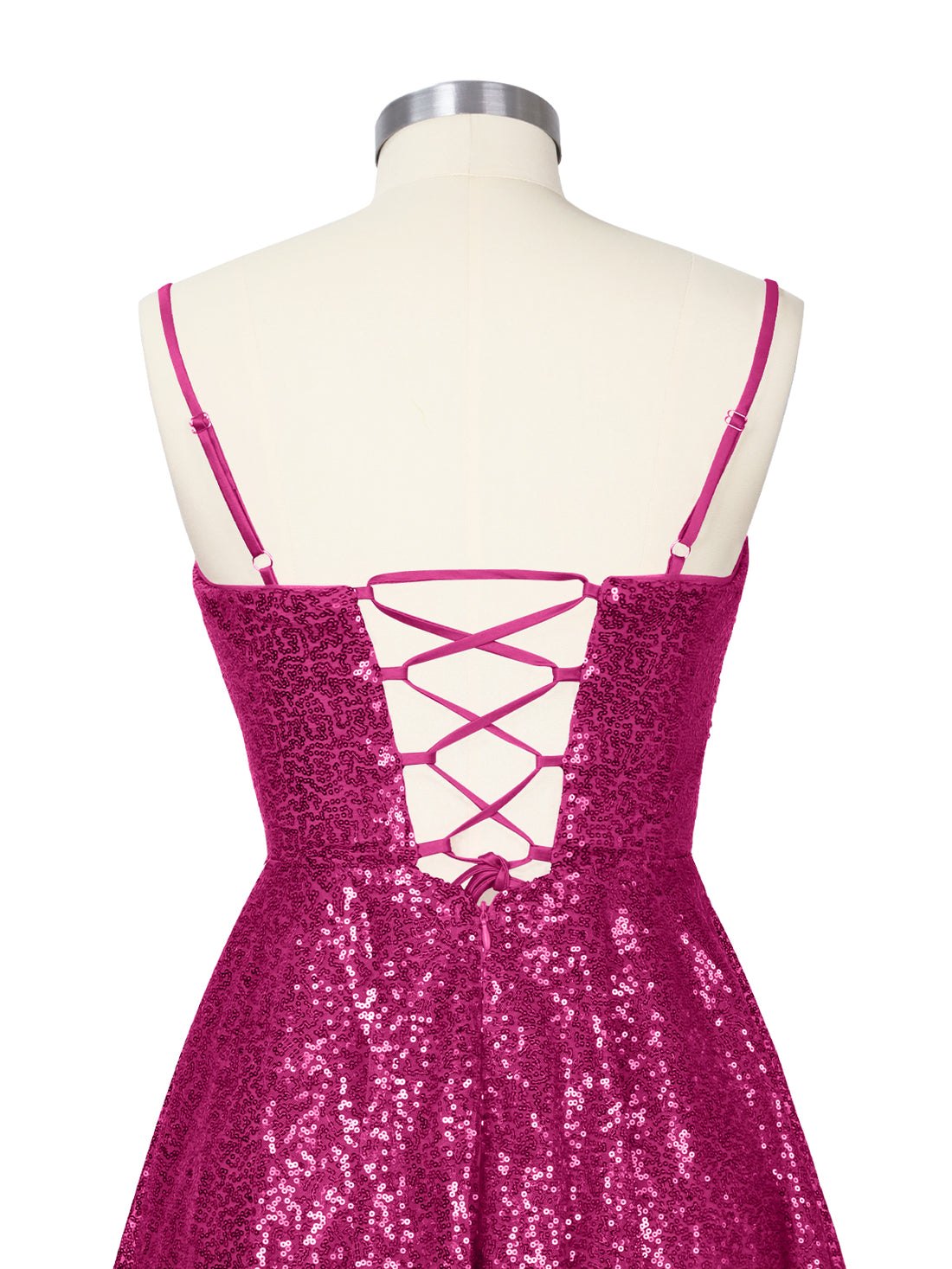 Sequin Scoop Neckline Mini Dress 