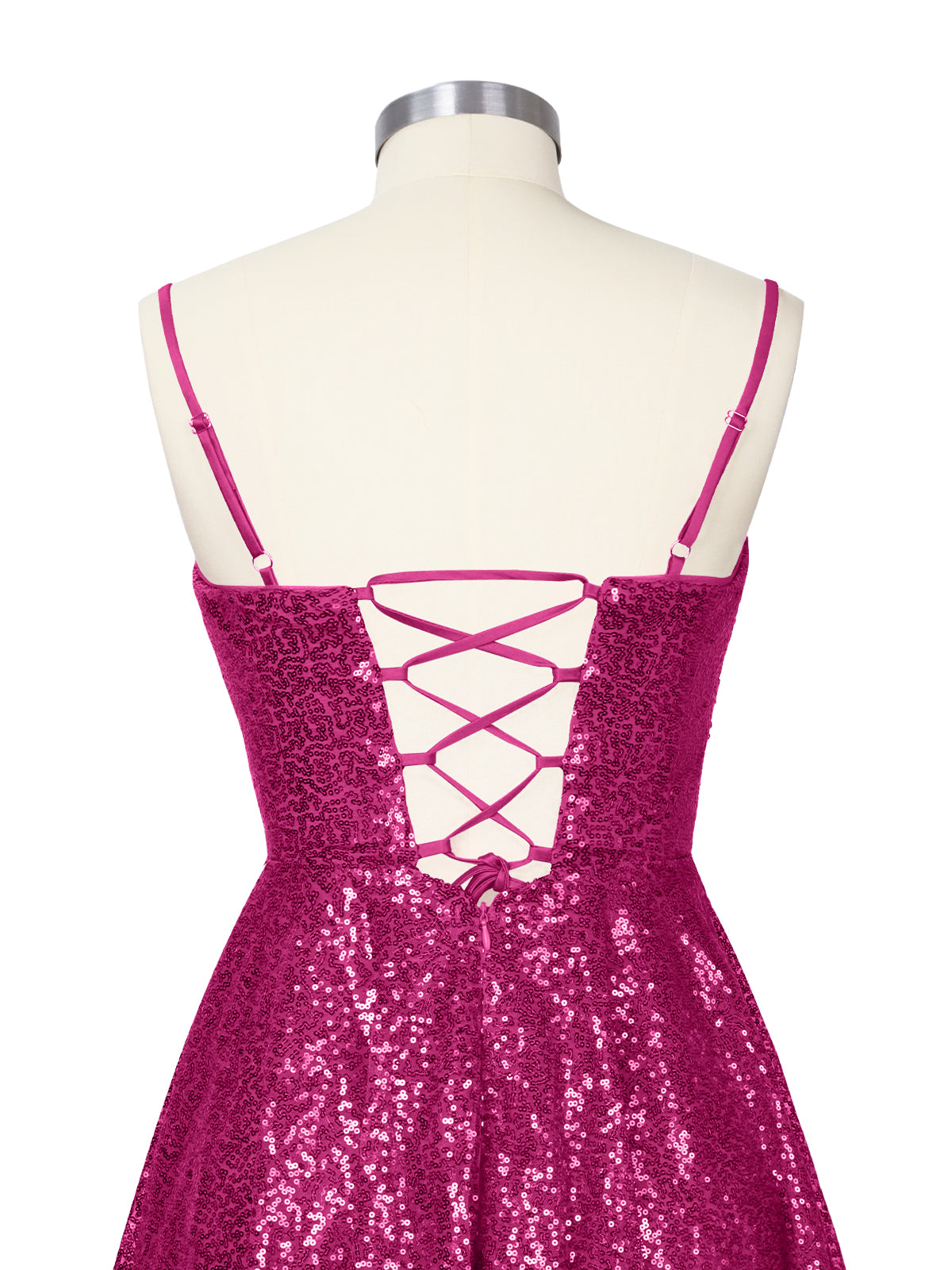 Sequin Scoop Neckline Mini Dress 