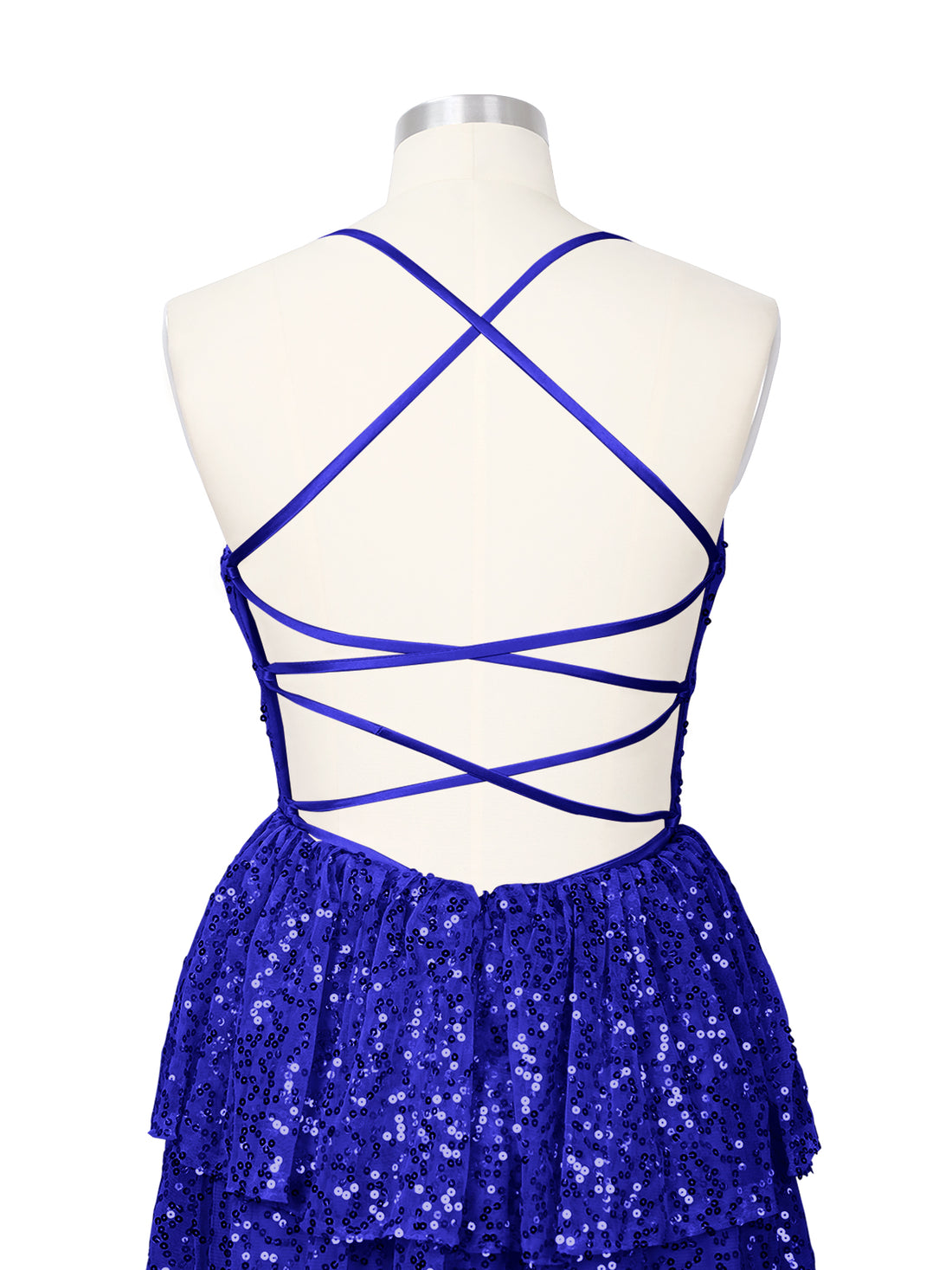 Sequined Halter Flare Mini Dress 